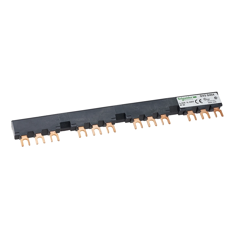 Barra colectora tripolar de 63A con 4 derivaciones de 54mm para Tesys D/GV2/K/U